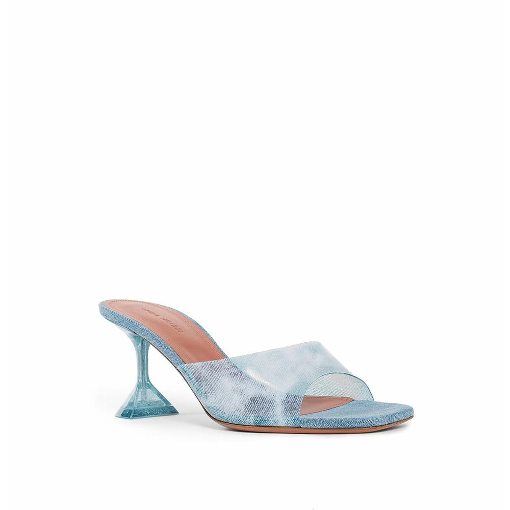 Amina Muaddi Lupita Glass Pvc Denim Mules by Amina Muaddi