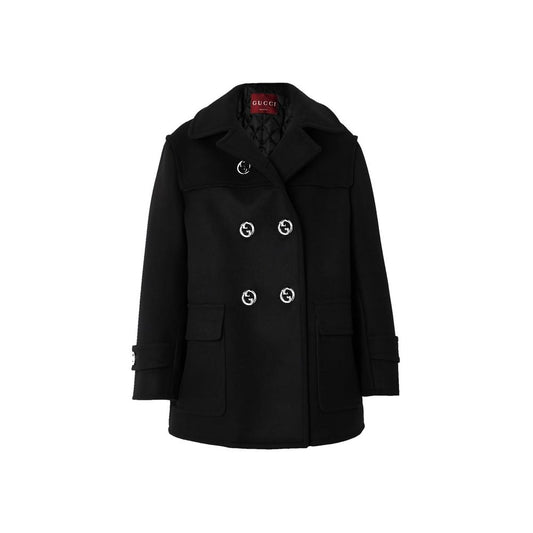 Manteau croisé en laine Gucci