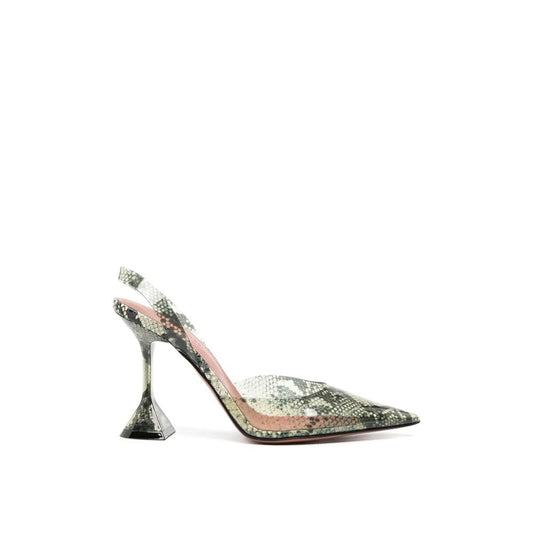 Amina Muaddi Holli Glass 95mm Snakeskin Effect Pumps
