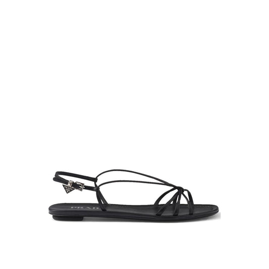 Sandales plates en cuir Prada