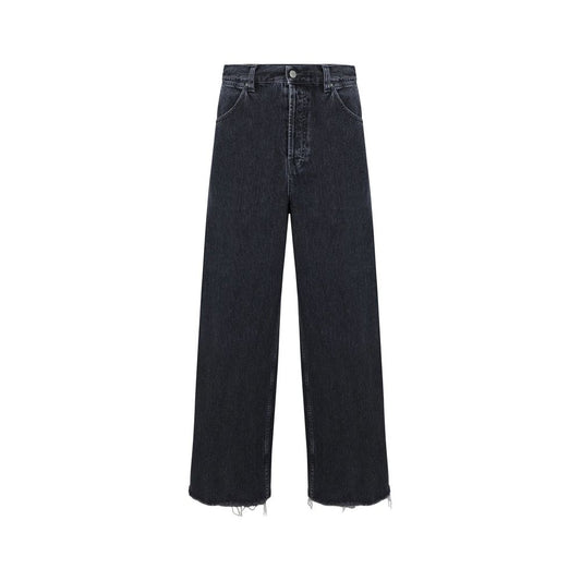 Jean en denim à jambe large Gucci