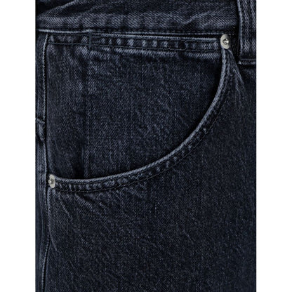 Jean en denim à jambe large Gucci