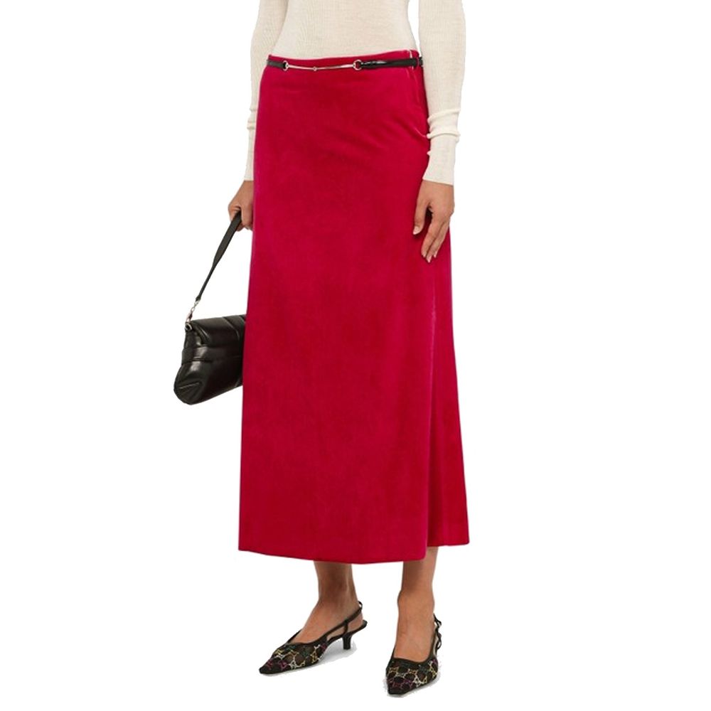Jupe mi-longue Gucci Velvet Bloom