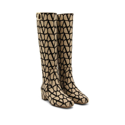 Valentino Garavani Canvas Logo Boots by Valentino Garavani