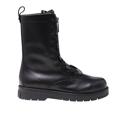 Valentino Garavani Combat Leather Boots by Valentino Garavani