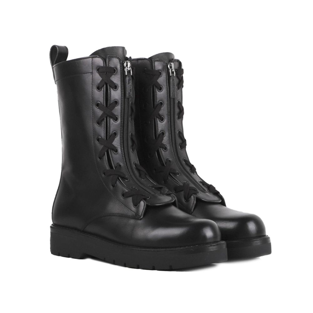 Valentino Garavani Combat Leather Boots by Valentino Garavani