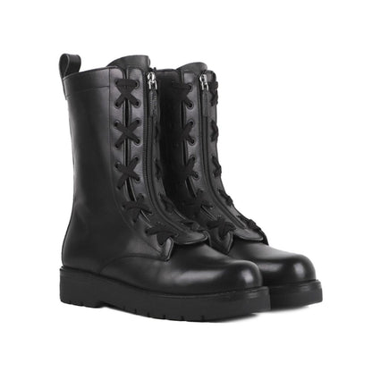 Valentino Garavani Combat Leather Boots by Valentino Garavani