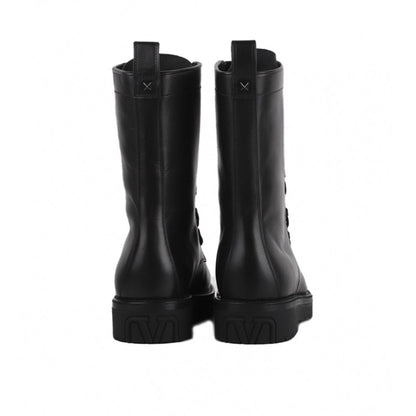 Valentino Garavani Combat Leather Boots by Valentino Garavani