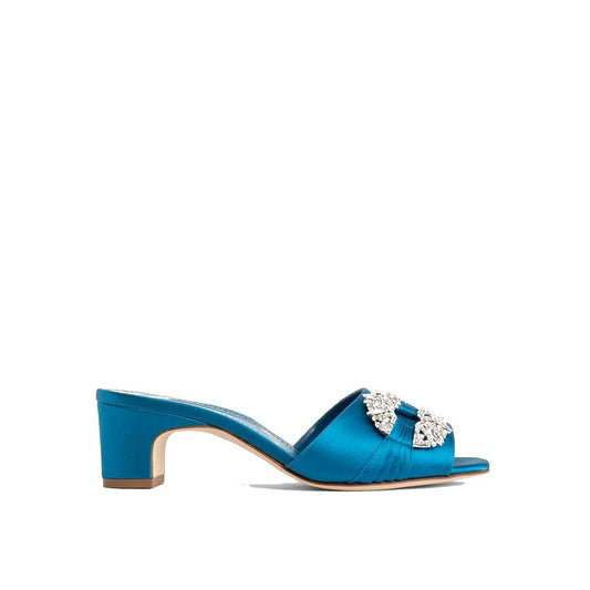 Manolo Blahnik Prinap 050 Satin Mules by Manolo Blahnik