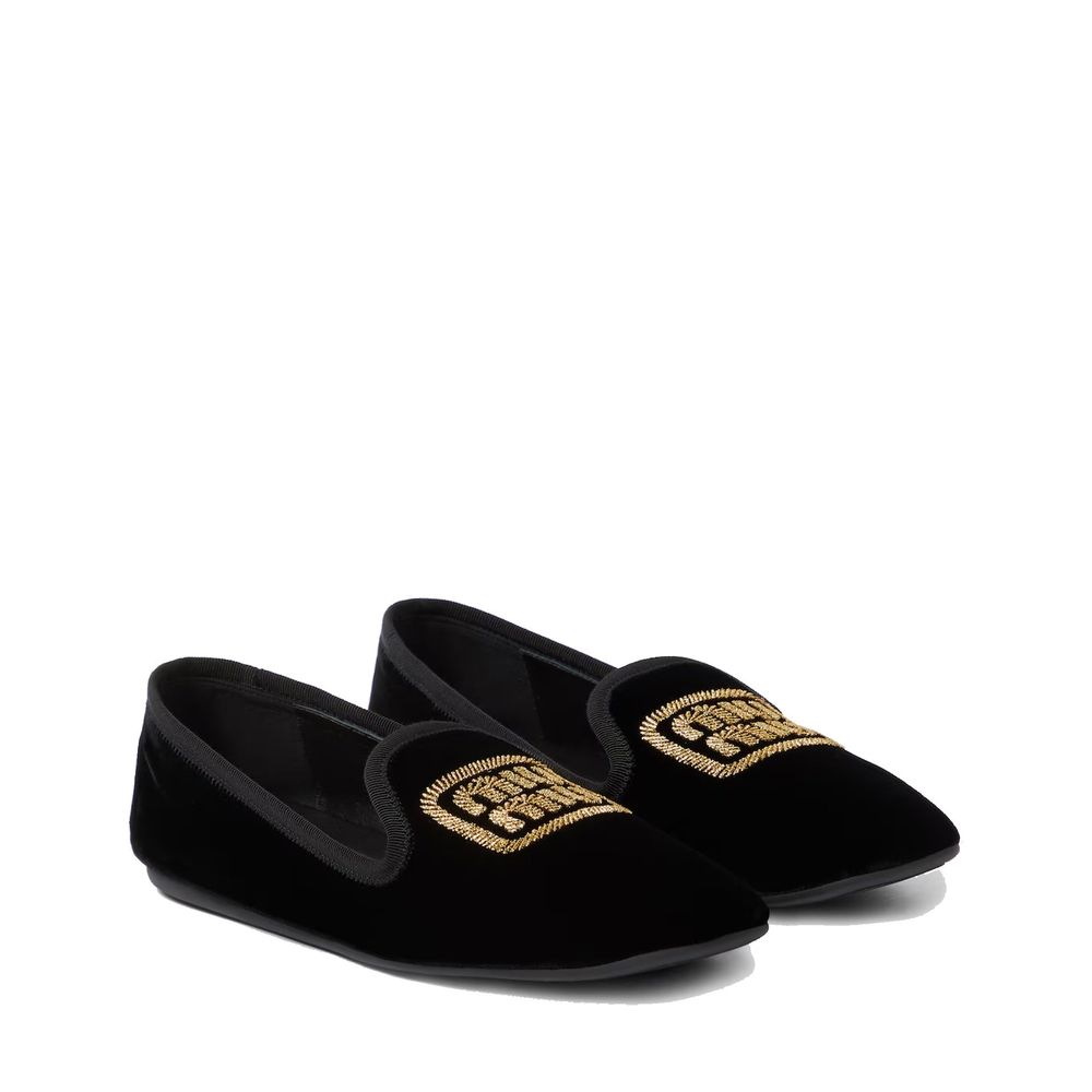 Miu Miu Logo Velvet Flats by Miu Miu