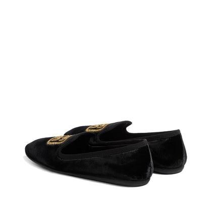Miu Miu Logo Velvet Flats by Miu Miu