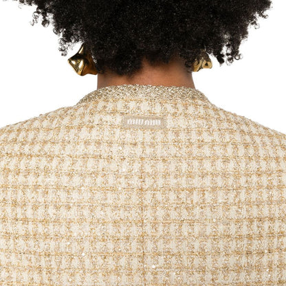 Veste lamée à carreaux Miu Miu