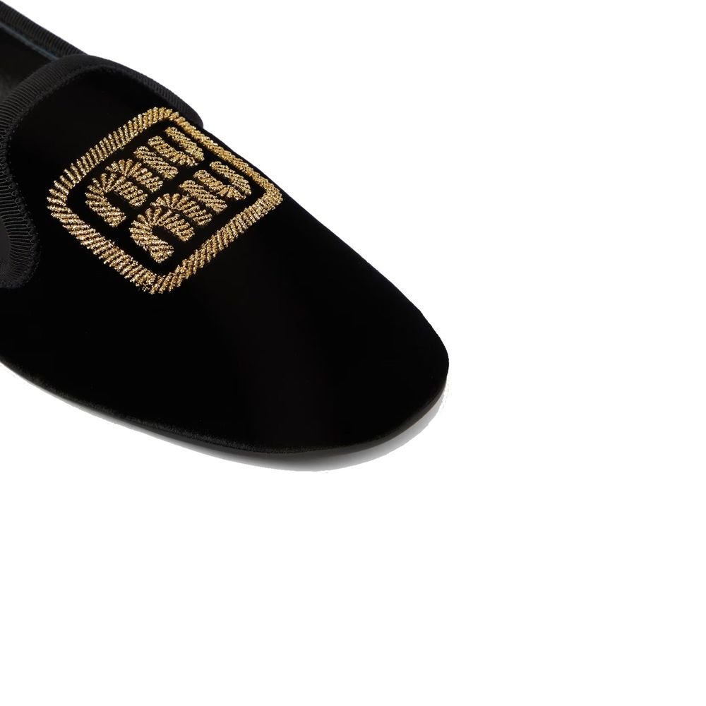 Miu Miu Logo Velvet Flats by Miu Miu