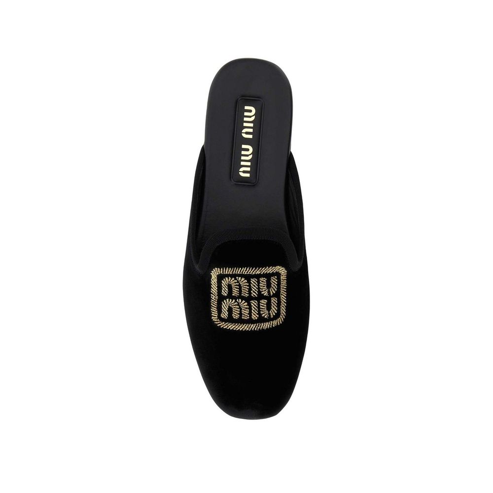 Miu Miu Logo Embroidered Slip-On Mules by Miu Miu