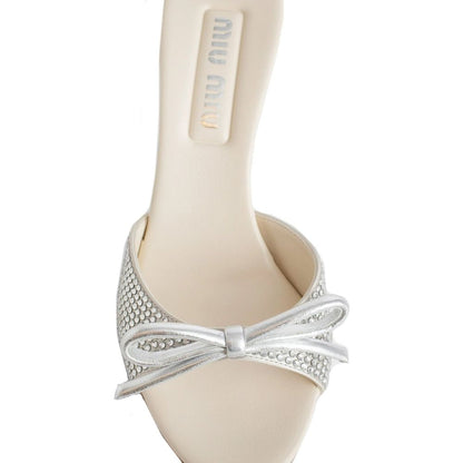Miu Miu Leather Crystals Mules by Miu Miu