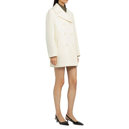 Manteau en laine à double boutonnage Prada