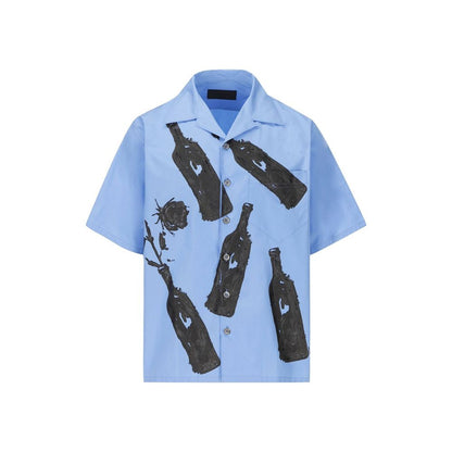Chemise en coton imprimé Prada