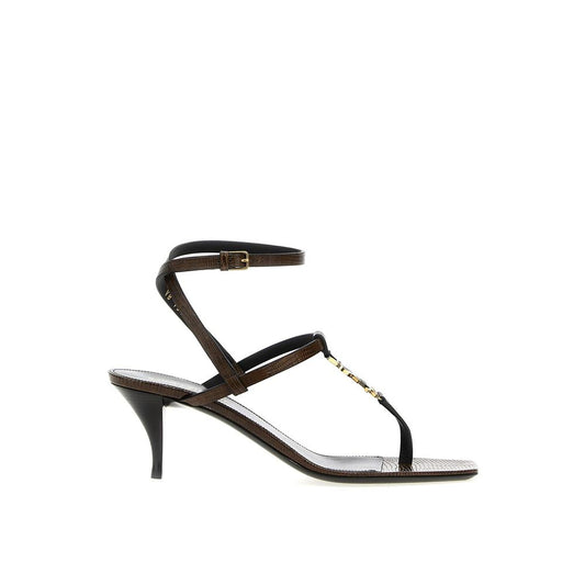 Saint Laurent Cassandra Leather Flip Flop Sandals
