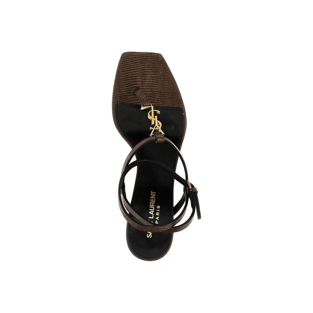 Saint Laurent Cassandra Leather Flip Flop Sandals