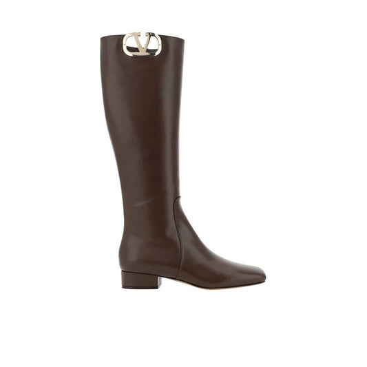 Valentino Garavani Leather Logo Boots by Valentino Garavani