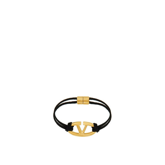 Bracelet en coton avec logo V Valentino Garavani