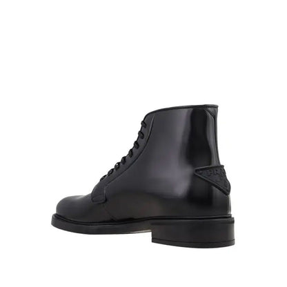 Bottes à lacets en cuir Prada