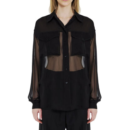 Chemise en crêpe de soie et mousseline Saint Laurent