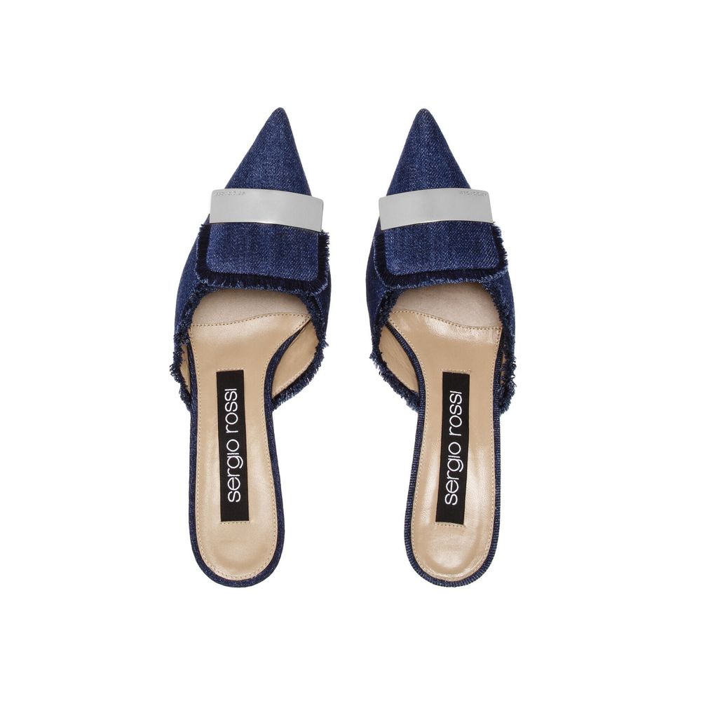 Sergio Rossi Denim Effect Mules by Sergio Rossi
