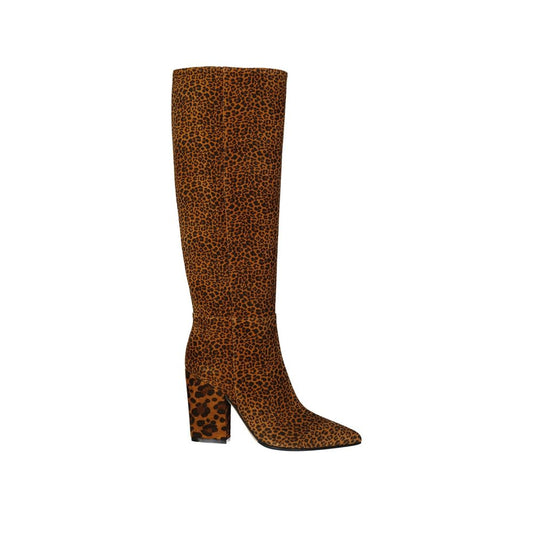 Sergio Rossi Leopard-Print Leather Boots by Sergio Rossi