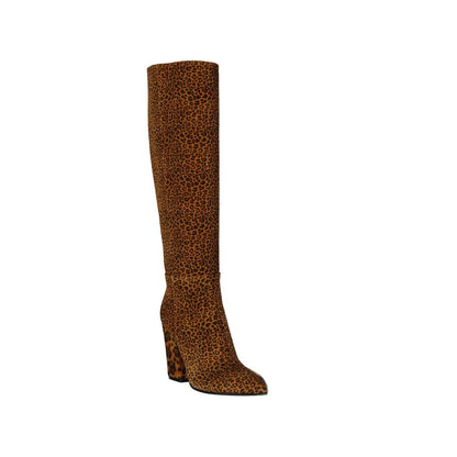 Sergio Rossi Leopard-Print Leather Boots by Sergio Rossi