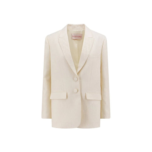 Veste iconographe en toile de laine et soie Valentino