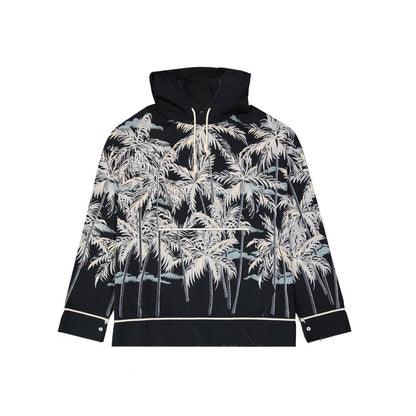 Palm Angels Hooded Printed Shirt by Palm Angels