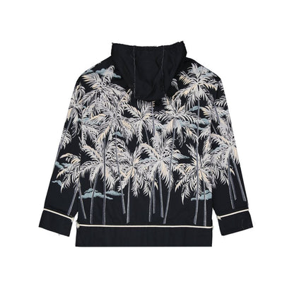 Palm Angels Hooded Printed Shirt by Palm Angels