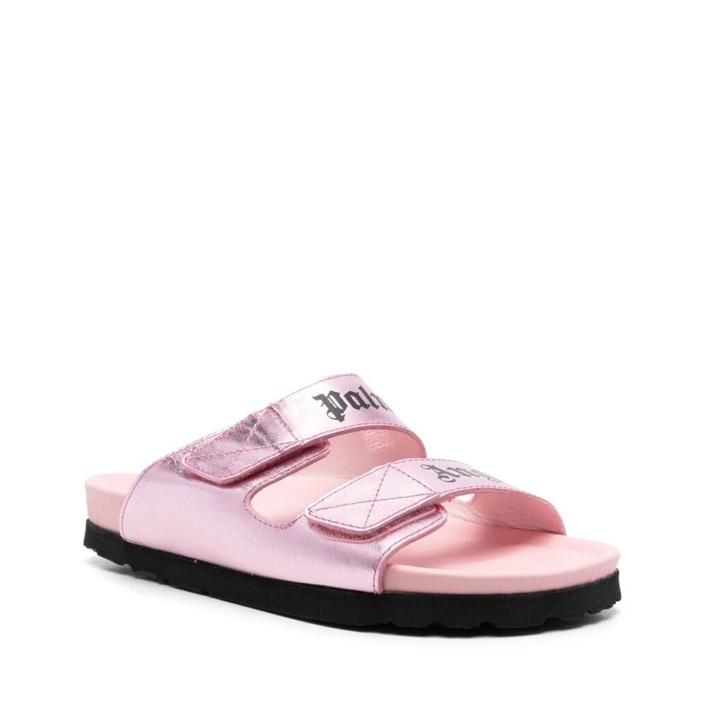 Palm Angels Leather Logo Sandals by Palm Angels