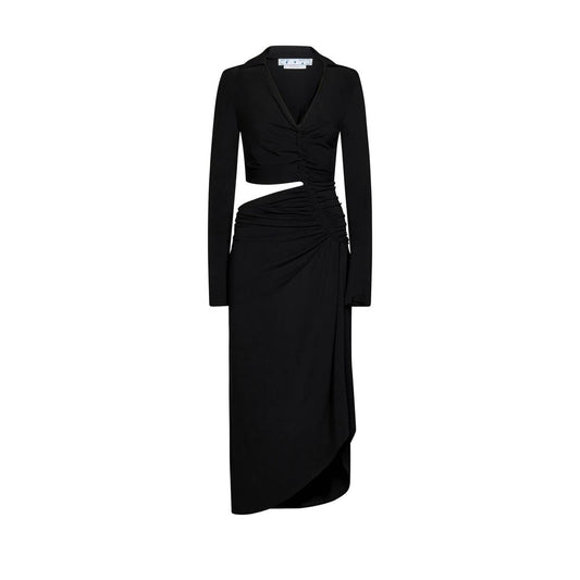 Robe midi découpée blanc cassé