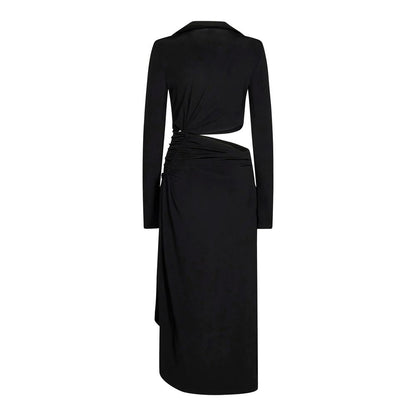 Robe midi découpée blanc cassé