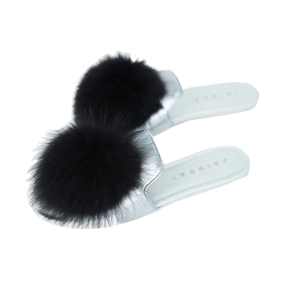 JOSHUA SANDERS Leather And Fur Mules by JOSHUA SANDERS