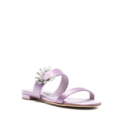 Manolo Blahnik Chivela 010 Flat Sandals by Manolo Blahnik