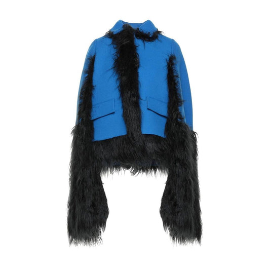 Maison Margiela Faux Fur Trimmed Cape Jacket by Maison Margiela