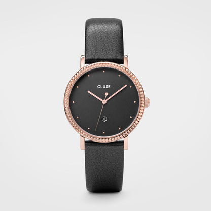 Montre Cluse en cuir gris