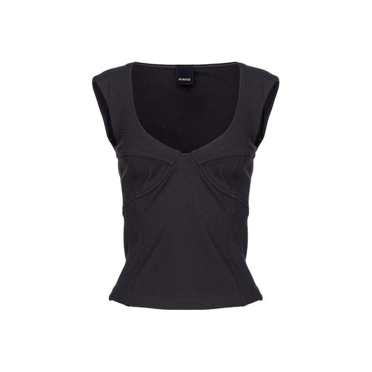 PINKO Black Viscose Tops &amp; T-Shirt