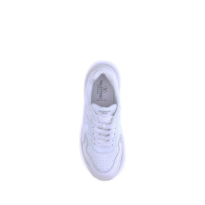Valentino Garavani One Stud Sneakers Leer Zwart Semi Matte