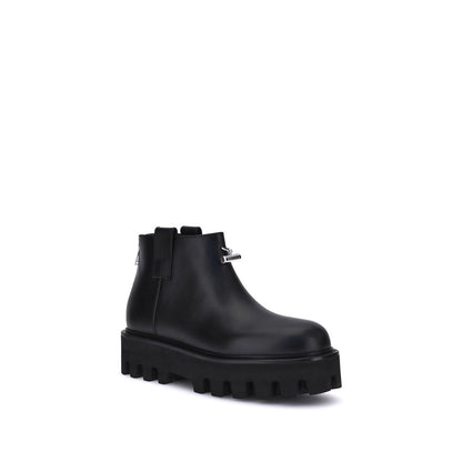 Alexander McQueen Platform Ankle Boots Leather - Silver