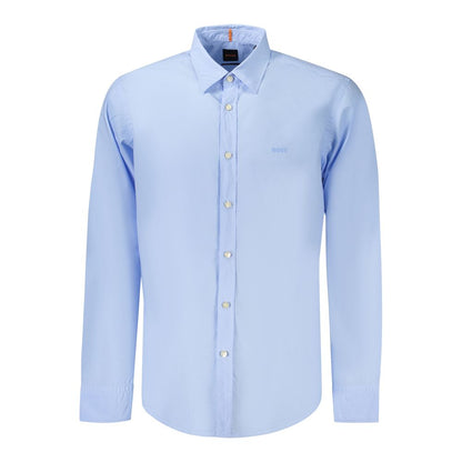 Hugo Boss Blue Cotton Men Shirt