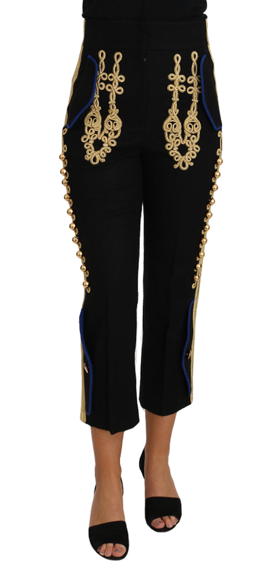 Pantalon militaire noir élégant Dolce &amp; Gabbana