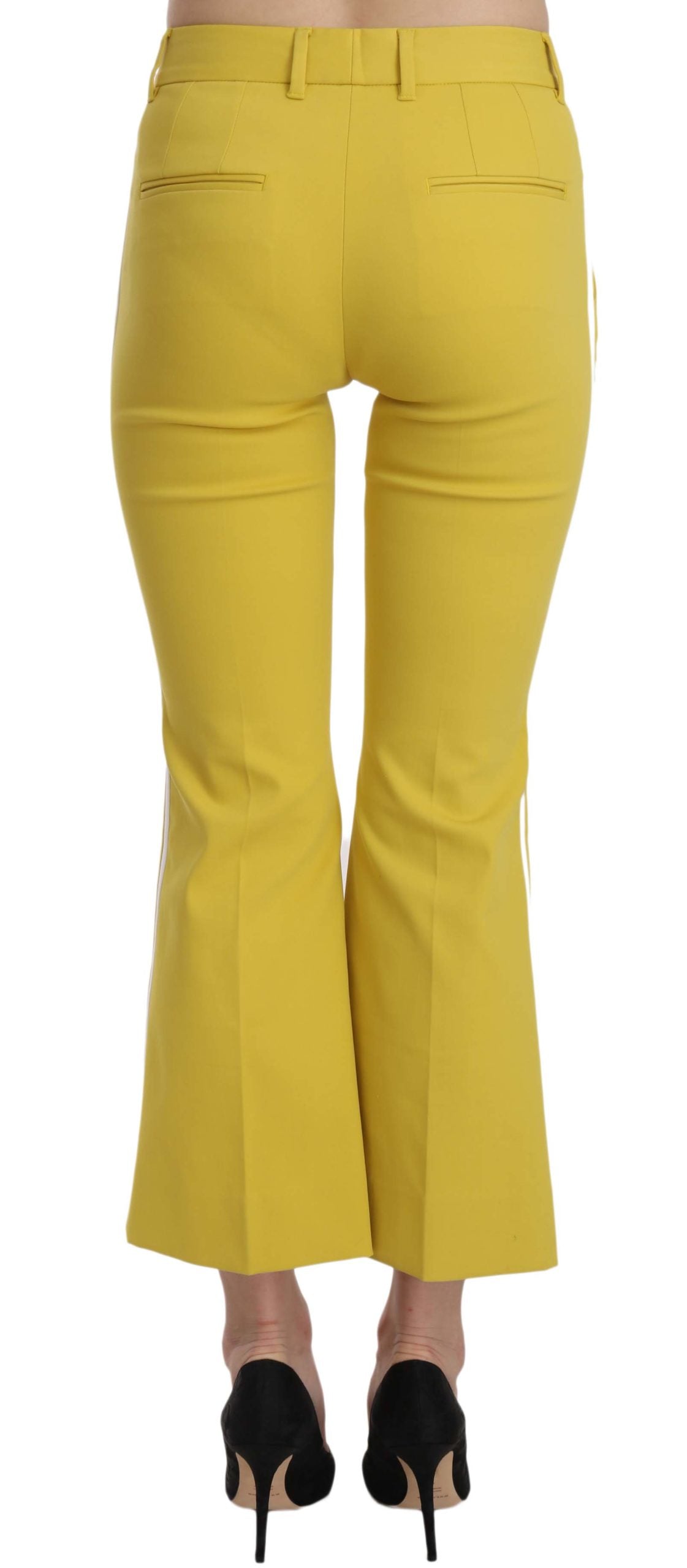 Pantalon évasé jaune chic Dolce &amp; Gabbana pour des soirées élégantes