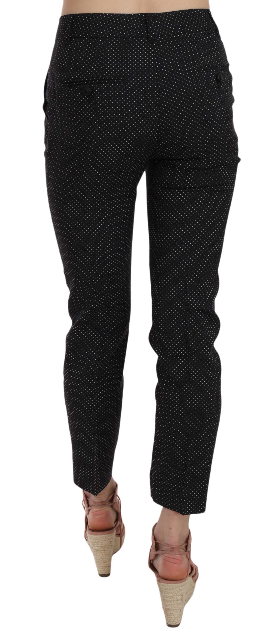 Dolce &amp; Gabbana Polka Dot Slim Capri Trousers Tapered Pants