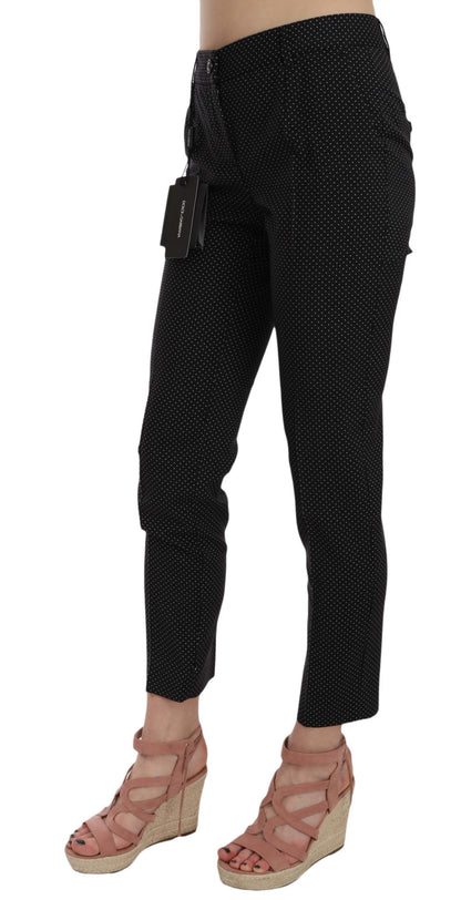 Dolce &amp; Gabbana Polka Dot Slim Capri Trousers Tapered Pants