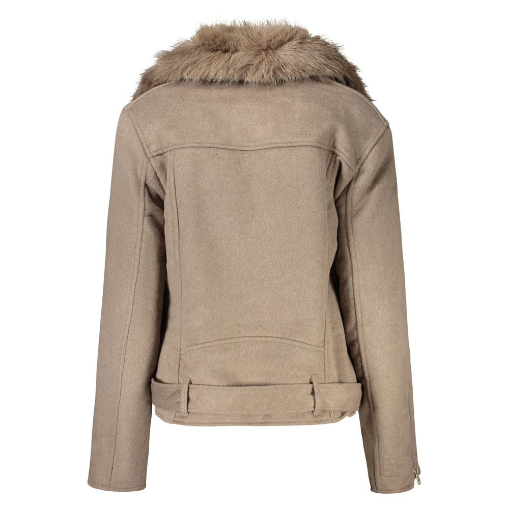 Guess Jeans Beige Cotton Jackets &amp; Coat