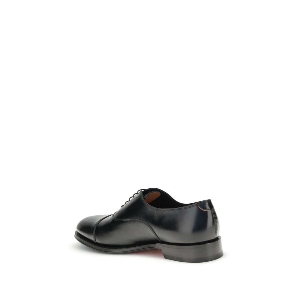 Santoni Leather Lace Ups Goodyear Sole Timeless Elegance